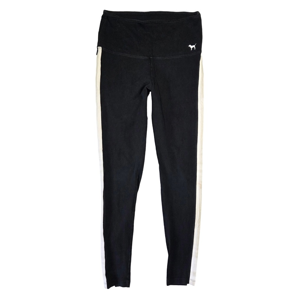 PINK Victorias Secret Leggings Women M Y2k Black Athletic Athleisure Gym Workout